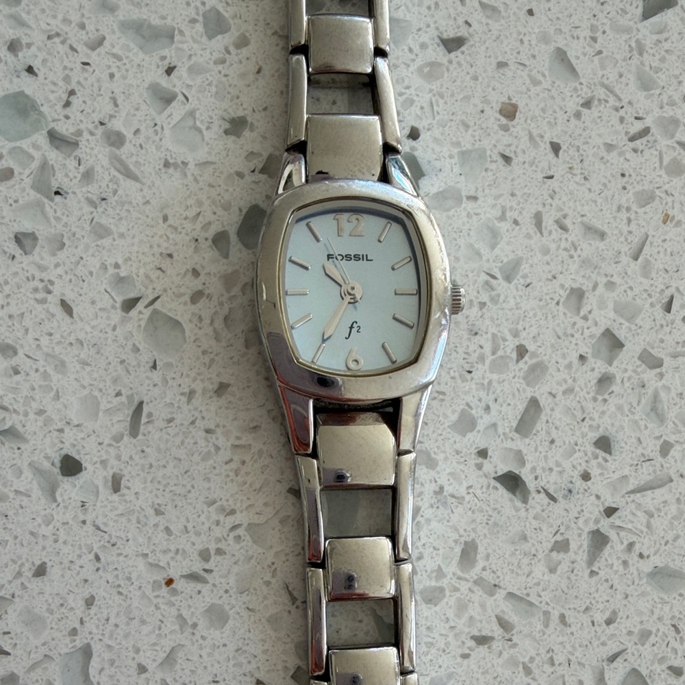 Vintage Fossil F2 Blue Dial Womens Watch